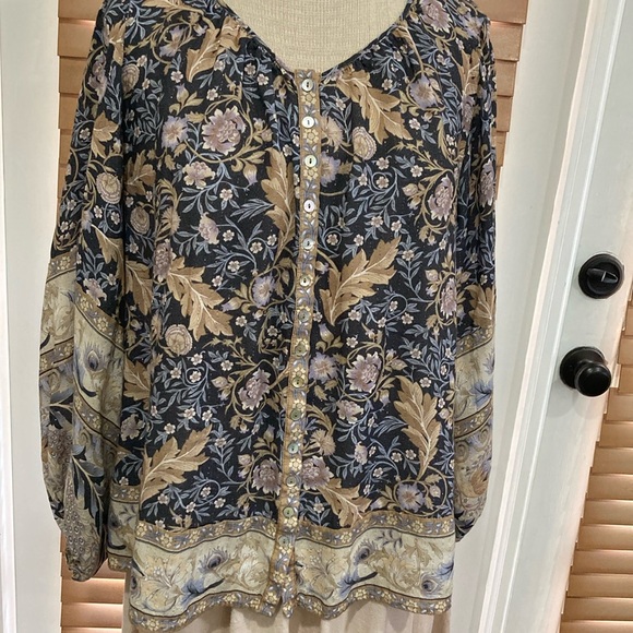 Spell and the Gypsy Balloon Sleeve Oasis Blouse in Nightshade Sz S - Picture 4 of 9